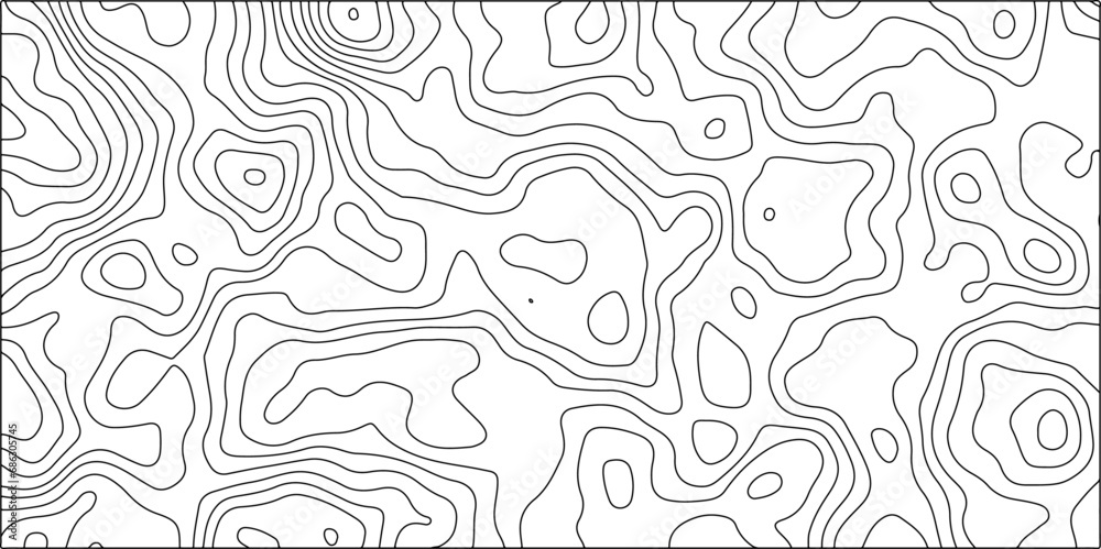 Topographic map background with geographic line map with elevation assignments.Modern design with White topographic wavy pattern design. Paper Texture Imitation of a Geographical map shades . - obrazy, fototapety, plakaty 