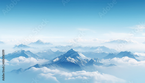Beautiful panorama of snow-capped mountains