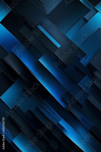 Fototapeta Naklejka Na Ścianę i Meble -  A sleek and minimal modern abstract background in a sophisticated combination of black and blue hues. 