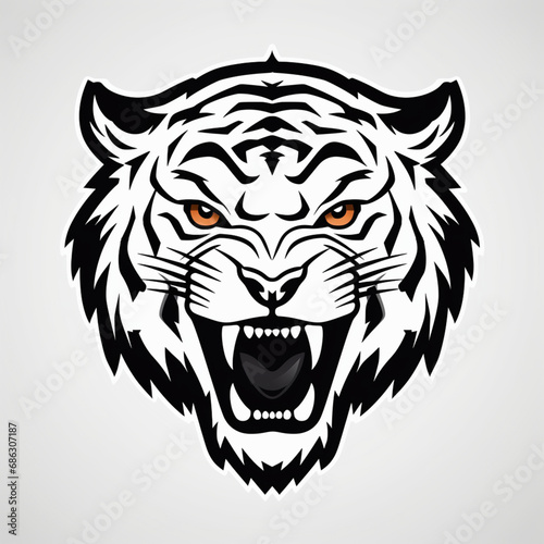 Evil Biker tiger  Calavera Skull dogtag sticker logo © Ronald