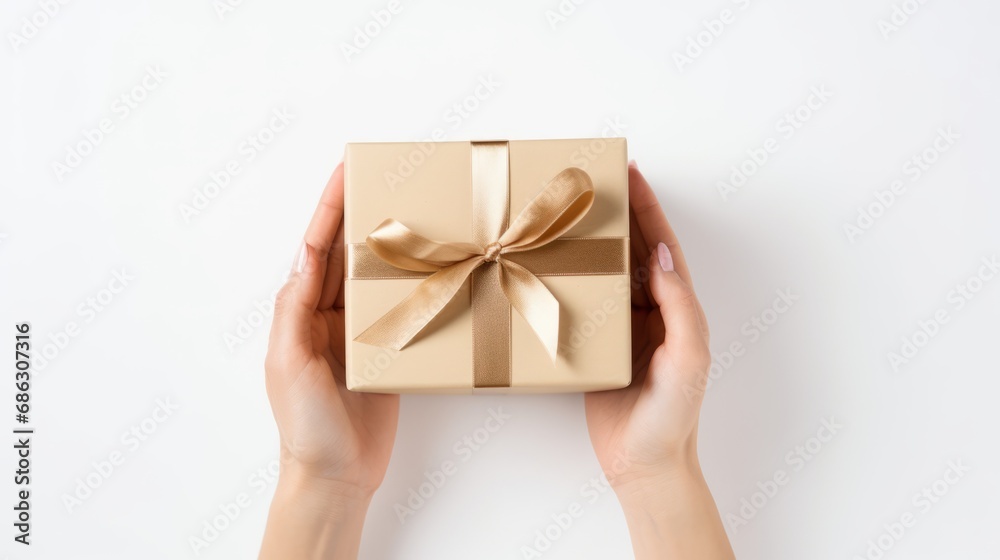 Human hands holding a gift. Birthday gift or Christmas gift concept. Human hands holding a gift. Birthday gift or Christmas gift concept.