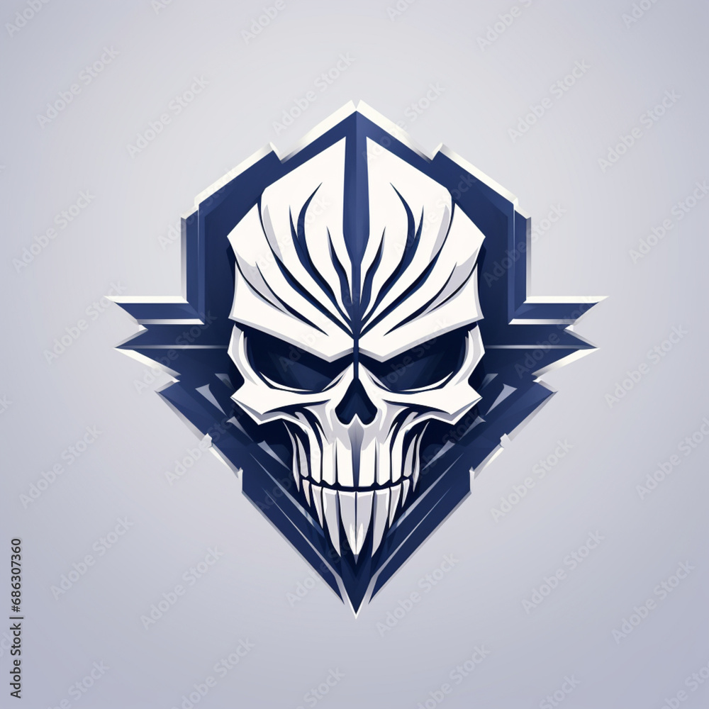 skull logo for military ranks white and blue skull logo for military ranks white and blue
