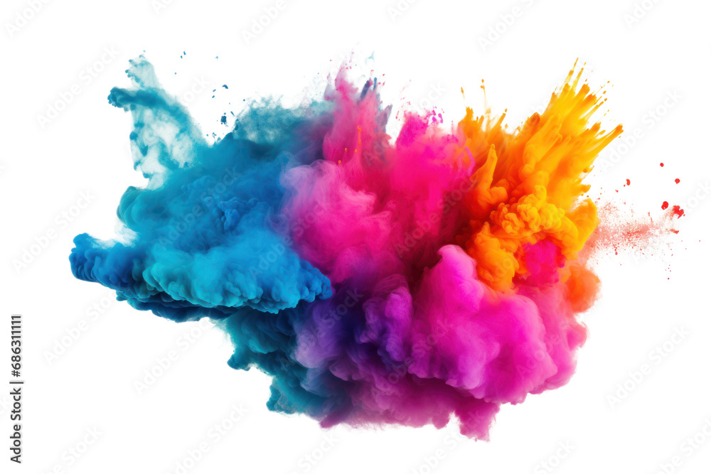 Explosion of colored powder on transparent background. Isolated. Explosion of colored powder on transparent background. Isolated.