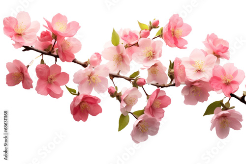 Cherry Blossoms Beautiful pink flowers fall in the air. Zero gravity or floating spring flower concept. High resolution image on transparent background. Isolated.