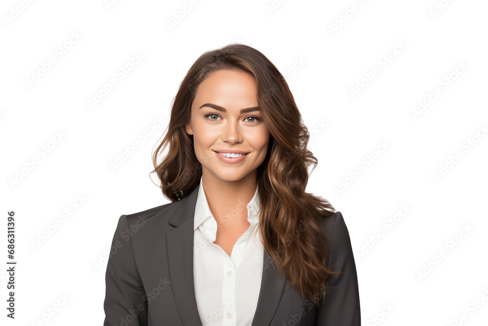 Portrait of a smiling businesswoman on transparent background. Isolated. Portrait of a smiling businesswoman on transparent background. Isolated.