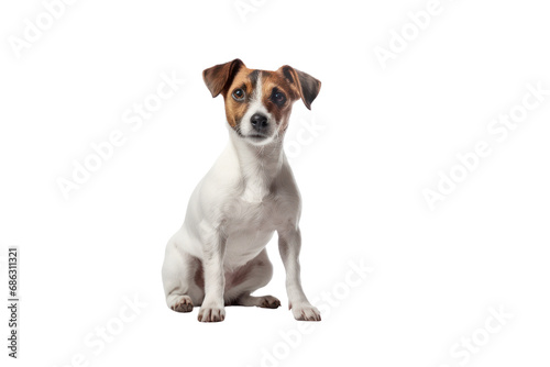 Jack Russell Terrier sitting on transparent background. Isolated. © venusvi