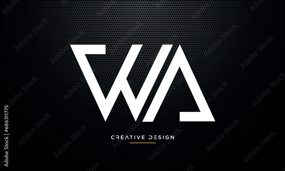 Alphabet letters WA or AW logo monogram