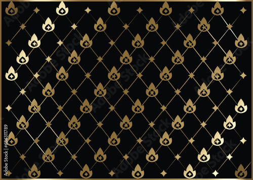 seamless pattern with golden ornament