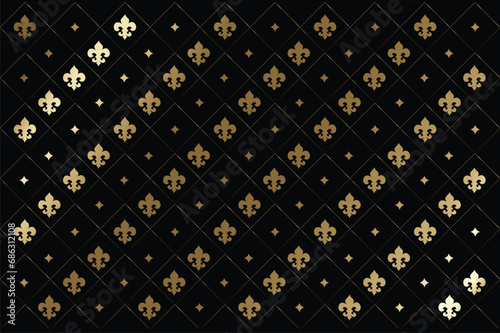 black and golden seamless pattern