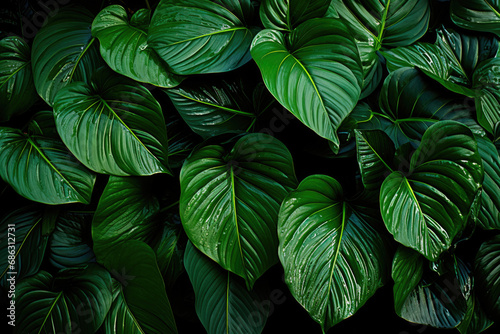 Natural background of tropical leaves