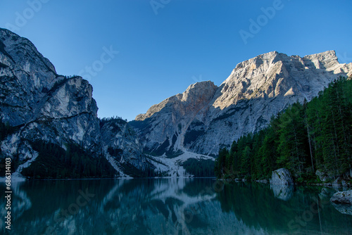 Beautiful Pragser Lake in South Tirol