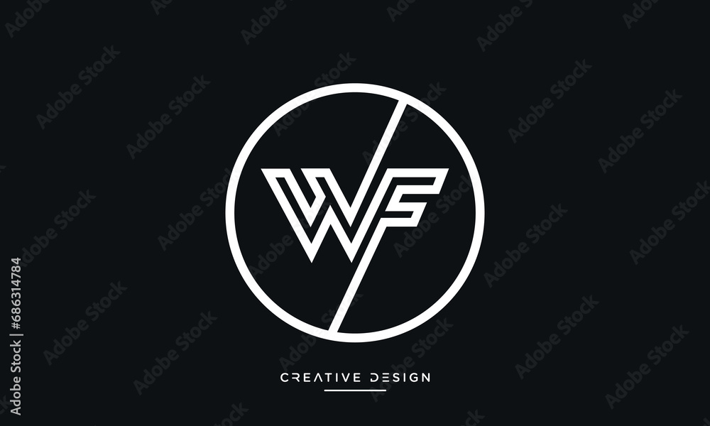 WF or FW Alphabet letters logo monogram WF or FW Alphabet letters logo monogram