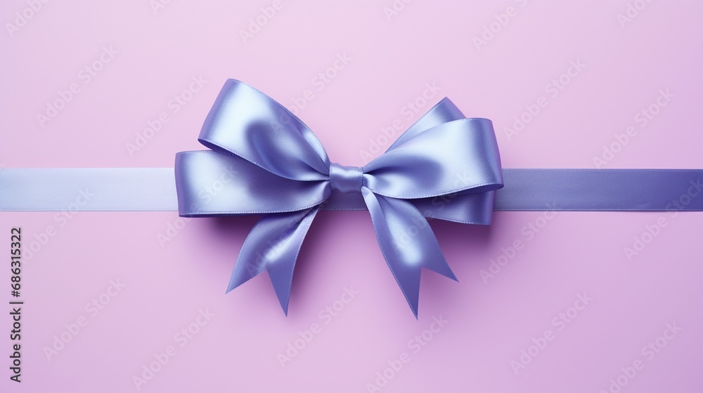 Lavender purple shiny luxury gift ribbon with bow, Christmas, birthday, Valentine's Day, Anniversary Gift packing, isolated on pastel light lilac background Lavender purple shiny luxury gift ribbon with bow, Christmas, birthday, Valentine's Day, Anniversary Gift packing, isolated on pastel light lilac background