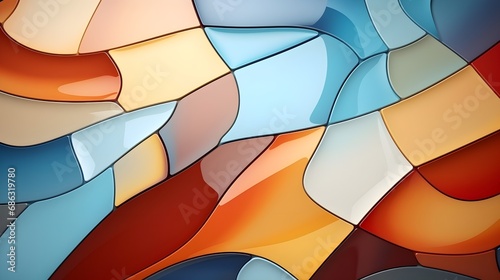 Abstract Colorful Stained Glass Design