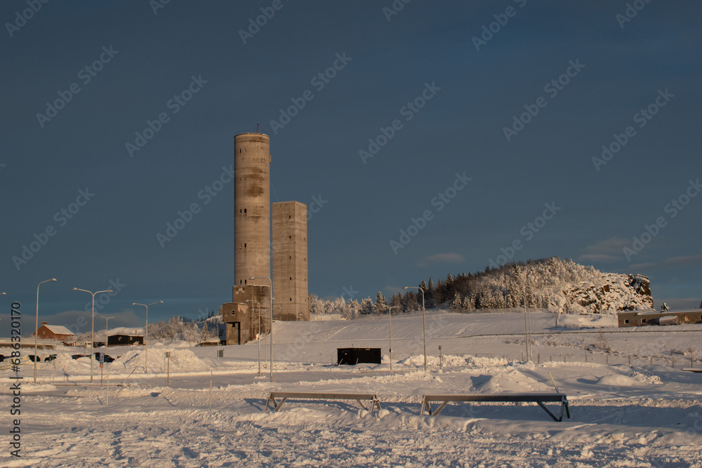 KIRUNA, SWEDEN - NOVEMBER 13: 2023 Swedish mining city Kiruna in northern Scandinavia within the arctic circle.