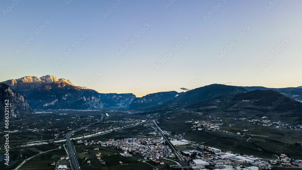 Tre Cime di Lavaredo with reflection at sundown, Dolomit