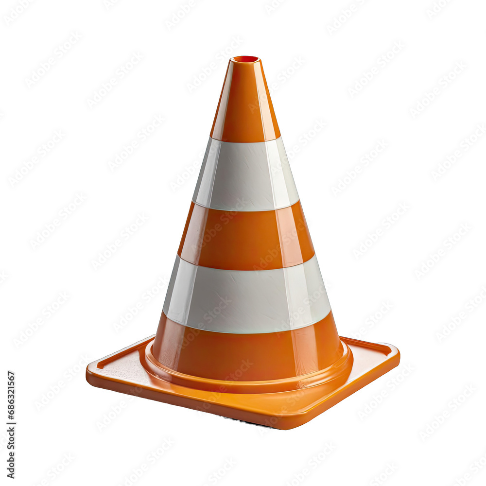 orange realistic road traffic plastic cone with white stripes isolated on transparent background orange realistic road traffic plastic cone with white stripes isolated on transparent background
