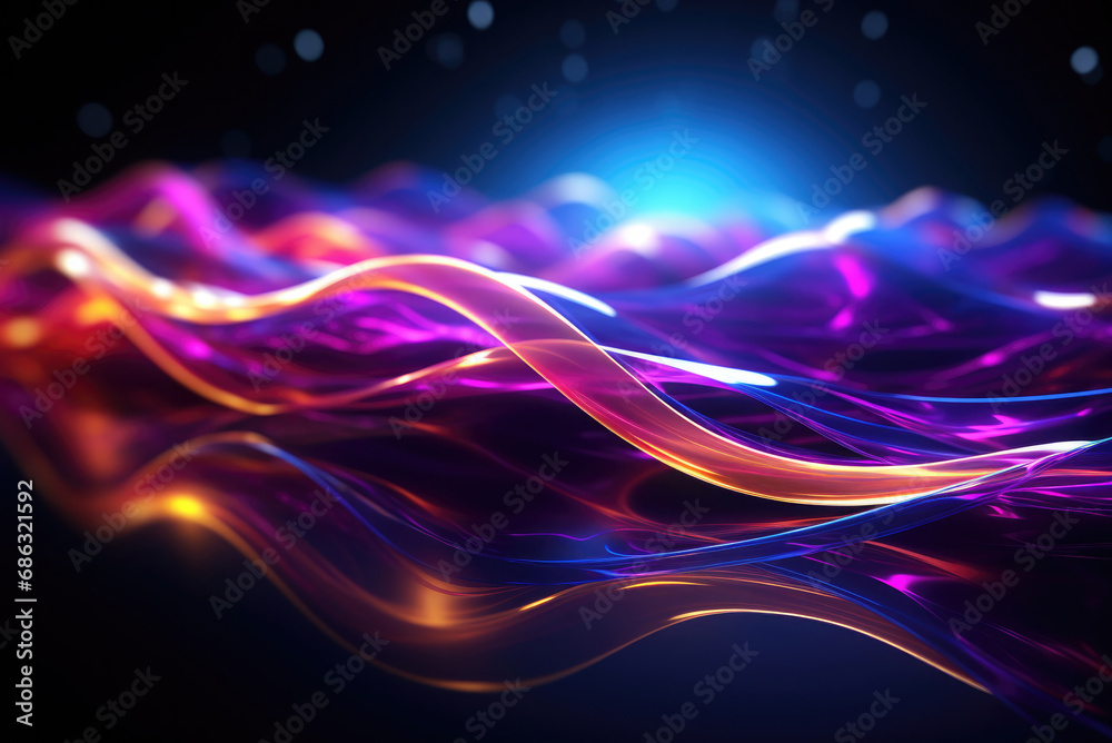 Abstract futuristic background with pink, purple and blue glowing neon lines. Fantastic wallpaper or poster Abstract futuristic background with pink, purple and blue glowing neon lines. Fantastic wallpaper or poster
