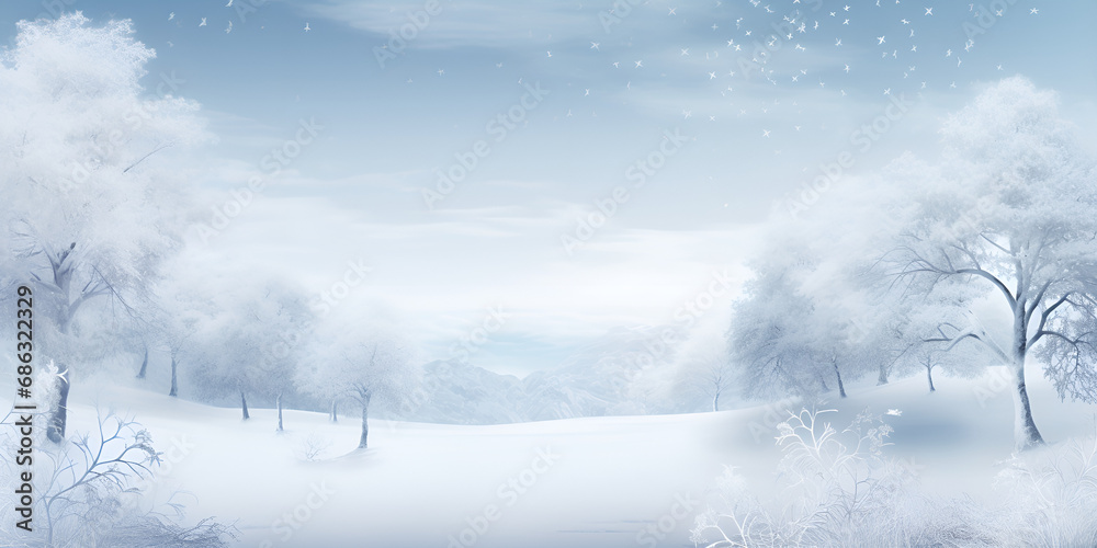 Arctic Dreams: Sunlight and Serenity in a Christmas Snow scape, Snowflakes Symphony Capturing the Beauty of a Winter Landscape generative AI