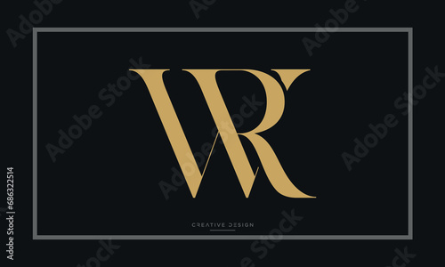 WR or RW Alphabet letters logo monogram