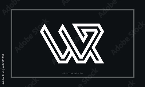 WR or RW Alphabet letters logo monogram photo