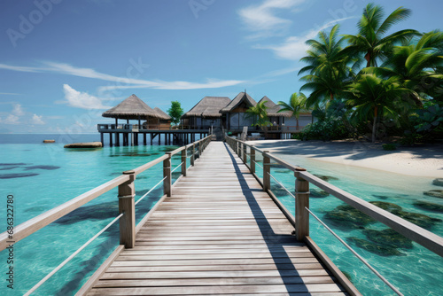 Bungalows for summer vacation vacations on the ocean. Tropical holidays