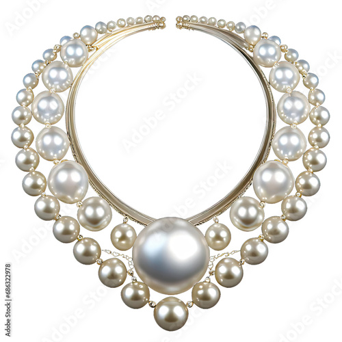 pearl neckle isolated on transparent background