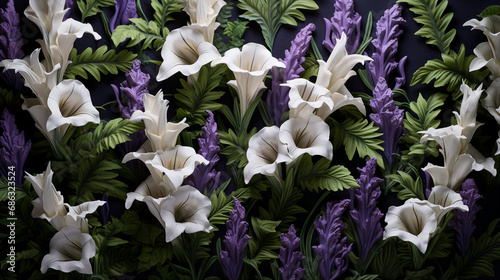 Fotografia Acanthus Mollis Flowers in Full Bloom Background
