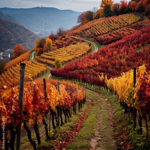 vineyards in autumn vineyard in autumn