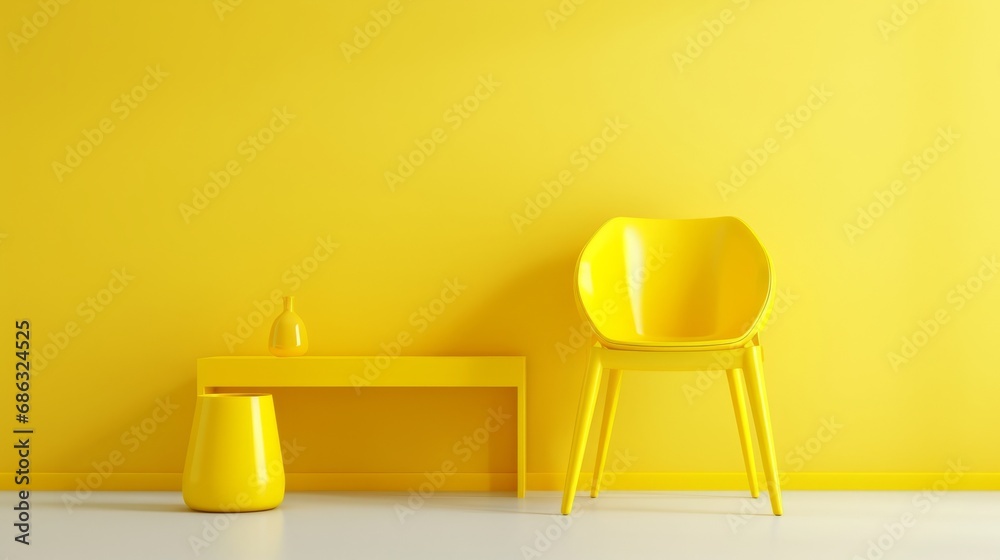 yellow armchair in a room minimalist yellow armchair in a room minimalist