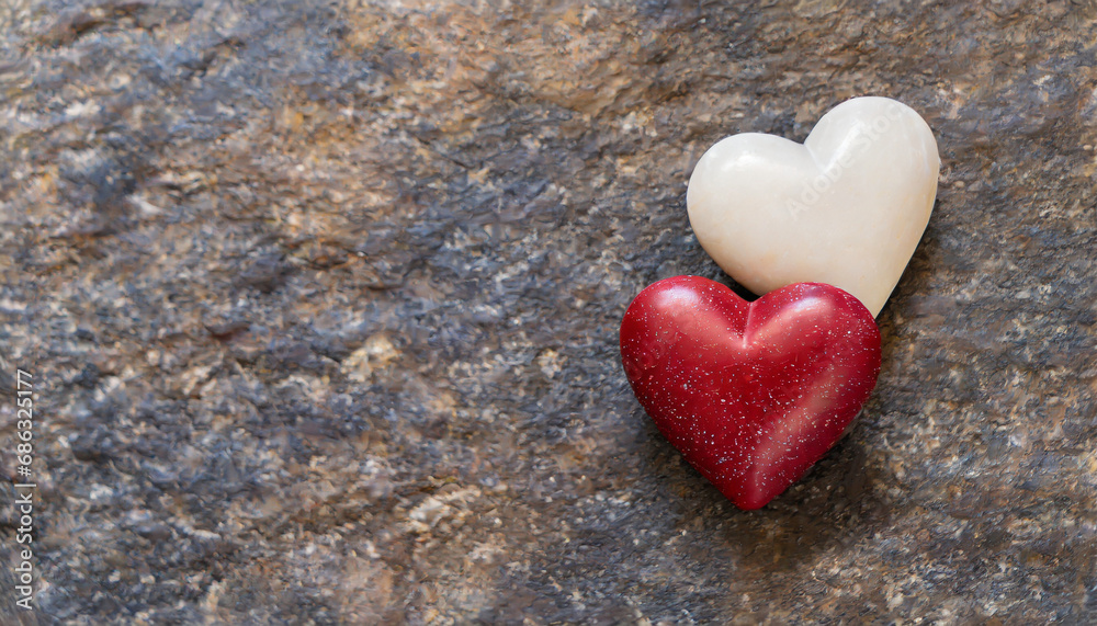 Obraz premium Background of two hearts, concept of riendship and love