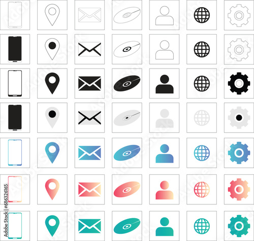 Modern Mobile Operating System Icons Android icon sheet