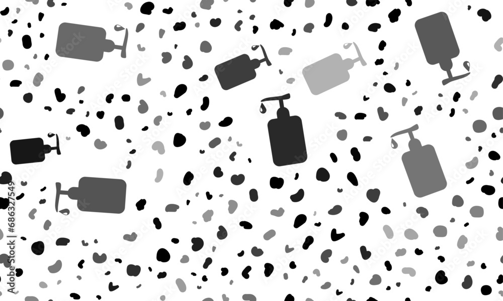Abstract seamless pattern with liquid soap symbols. Creative leopard backdrop. Vector illustration on white background Abstract seamless pattern with liquid soap symbols. Creative leopard backdrop. Vector illustration on white background