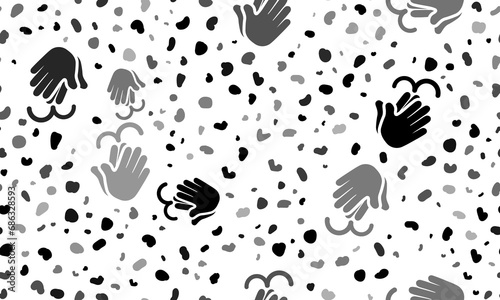 Abstract seamless pattern with washing hands symbols. Creative leopard backdrop. Illustration on transparent background