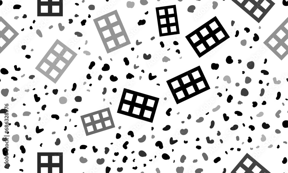 Abstract seamless pattern with office building symbols. Creative leopard backdrop. Vector illustration on white background Abstract seamless pattern with office building symbols. Creative leopard backdrop. Vector illustration on white background