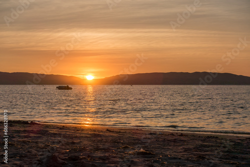 Obraz na płótnie Sunset on the beach. Paracas, Peru. w salonie