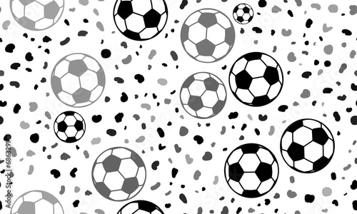 Abstract seamless pattern with football symbols. Creative leopard backdrop. Illustration on transparent background