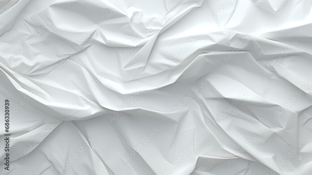 Fototapeta premium White creased crumpled paper background grunge