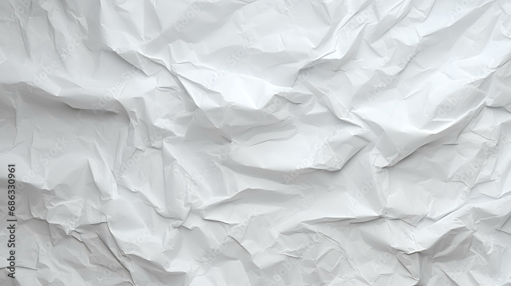 Fototapeta premium White creased crumpled paper background grunge