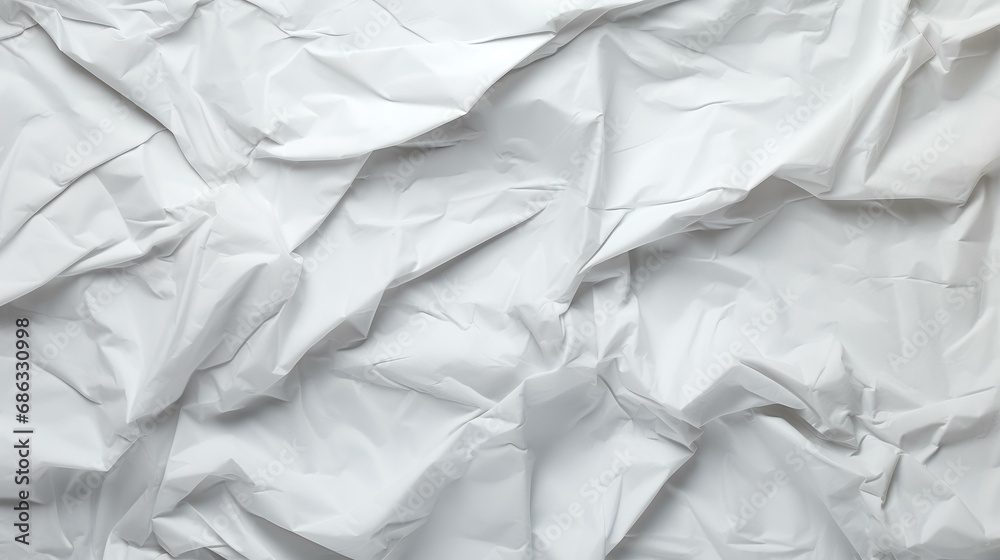 Fototapeta premium White creased crumpled paper background grunge