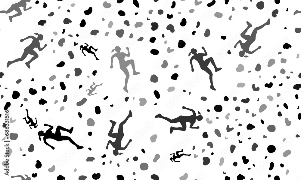 Abstract seamless pattern with running woman symbols. Creative leopard backdrop. Illustration on transparent background Abstract seamless pattern with running woman symbols. Creative leopard backdrop. Illustration on transparent background