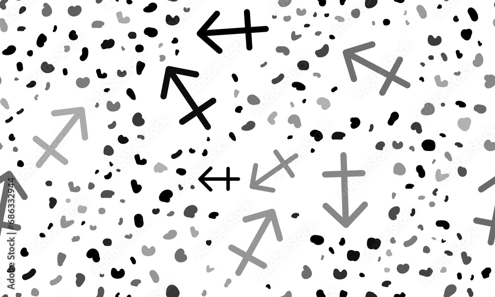 Abstract seamless pattern with zodiac sagittarius symbols. Creative leopard backdrop. Illustration on transparent background Abstract seamless pattern with zodiac sagittarius symbols. Creative leopard backdrop. Illustration on transparent background