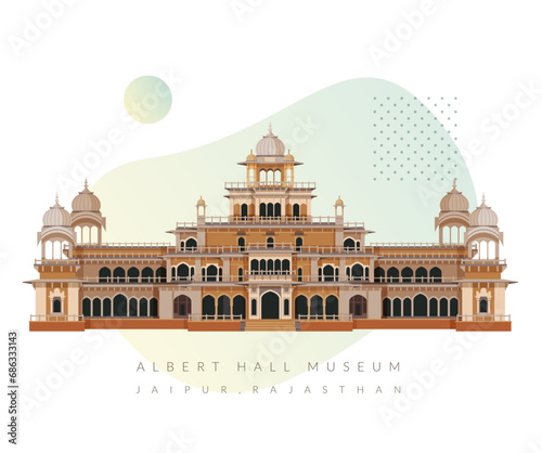 Albert Hall Museum Jaipur as Stock Illustration photo