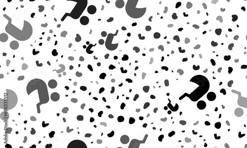 Abstract seamless pattern with baby carriage symbols. Creative leopard backdrop. Vector illustration on white background
