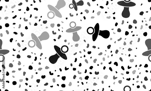 Abstract seamless pattern with nipple symbols. Creative leopard backdrop. Vector illustration on white background