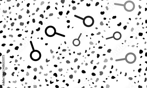 Abstract seamless pattern with astrological connection symbols. Creative leopard backdrop. Vector illustration on white background