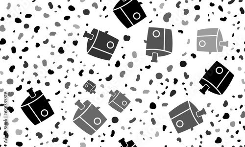 Abstract seamless pattern with juicer symbols. Creative leopard backdrop. Vector illustration on white background