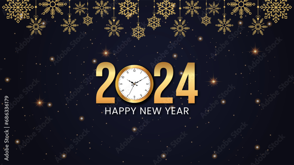 2024 Happy New Year Background Design. Greeting Card, Banner, Poster 2024 Happy New Year Background Design. Greeting Card, Banner, Poster