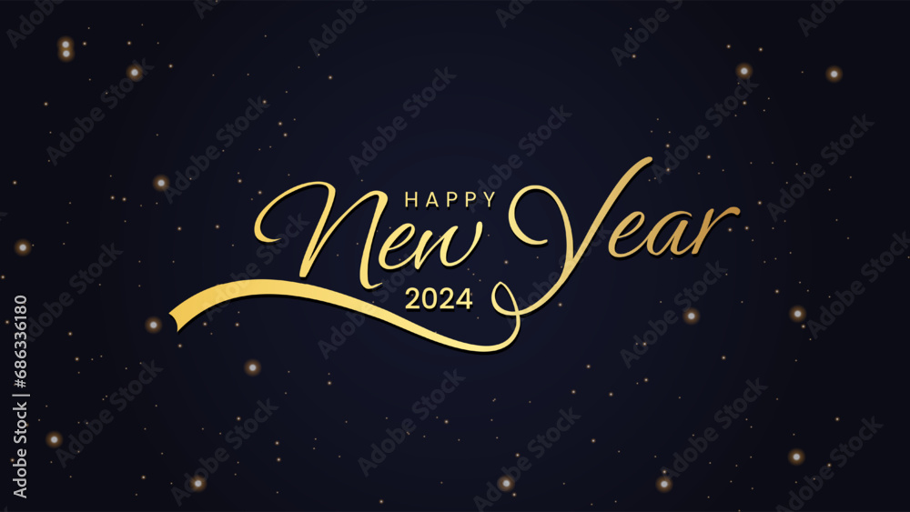 2024 Happy New Year Background Design. Greeting Card, Banner, Poster 2024 Happy New Year Background Design. Greeting Card, Banner, Poster
