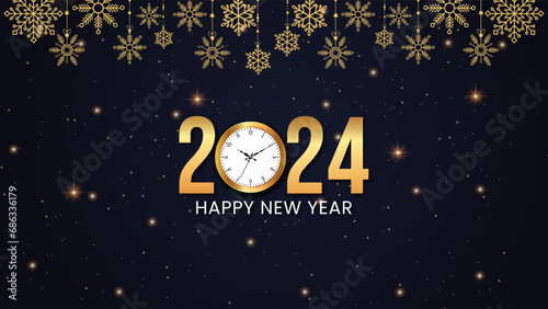 2024 Happy New Year Background Design. Greeting Card, Banner, Poster